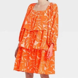 NWT Who What Wear Tropical Tiered Dress